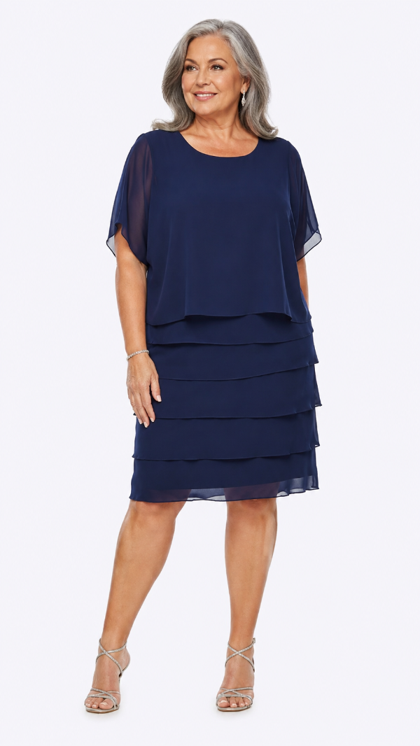 Short Chiffon Layered Dress 1590