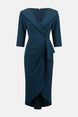 Regal Shawl Collar Dress with Cascading Ruffle 1550
