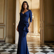 Long Stretch Scuba Gown 808