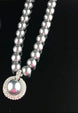 Faux Pearl Choker with Diamante Framed statement Pearl Pendant  13