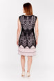Lace Overlay Knee-Length Dress 657