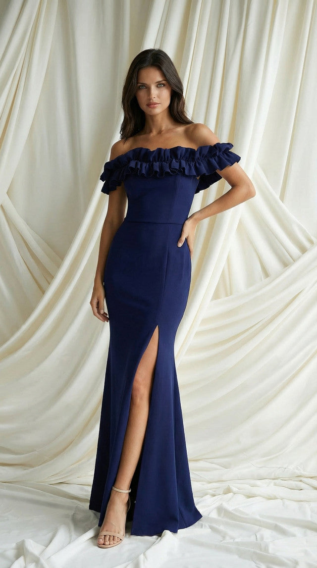 Long Stretch Crepe Gown 797