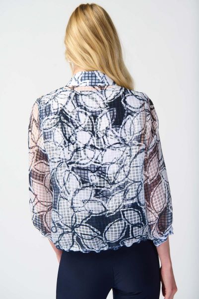 Two-piece Puff Sleeve Top with Leaf Print