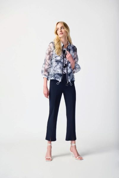 Two-piece Puff Sleeve Top with Leaf Print
