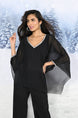 V Neck Diamante Trim Bat Wing Top 858