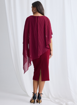 Cocktail Dress with Chiffon Overlay