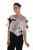 Chiffon Capelet Top with Bow Accents