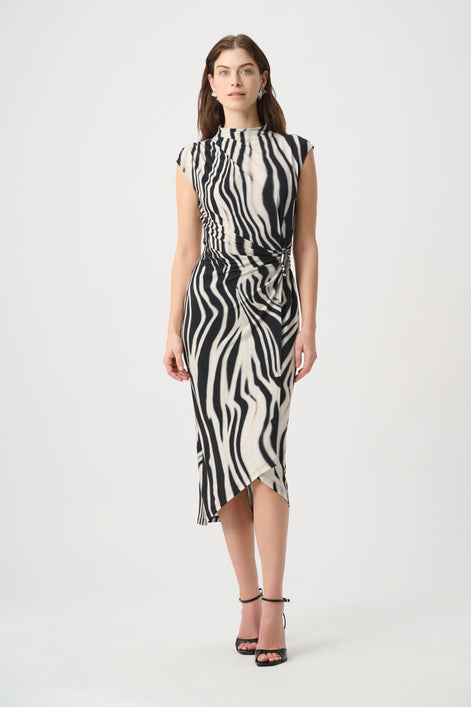 Animal Print Wrap Dress 858