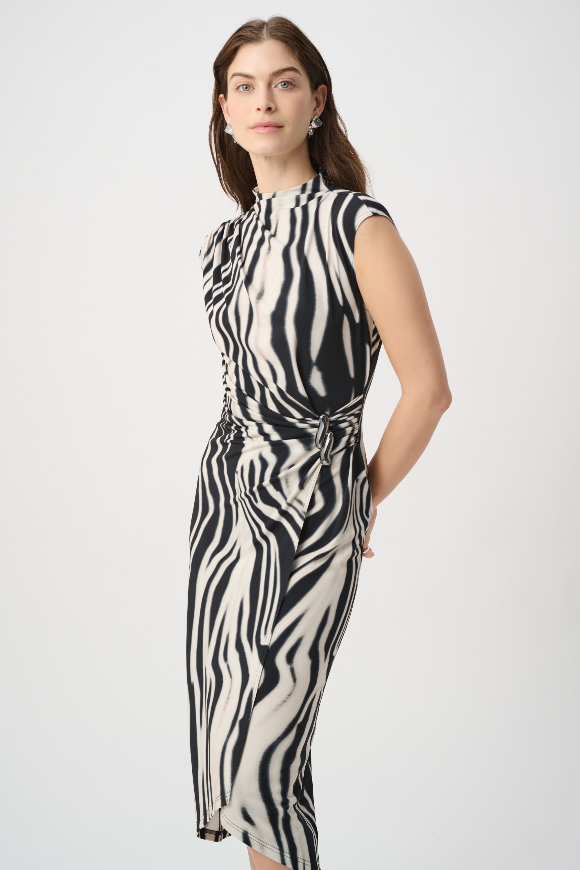 Animal Print Wrap Dress 858
