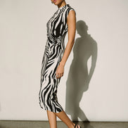 Animal Print Wrap Dress 9011