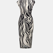 Animal Print Wrap Dress 9011