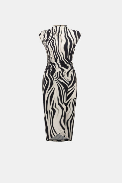 Animal Print Wrap Dress 858