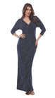 Long Stretch Glitter Jersey Dress 371