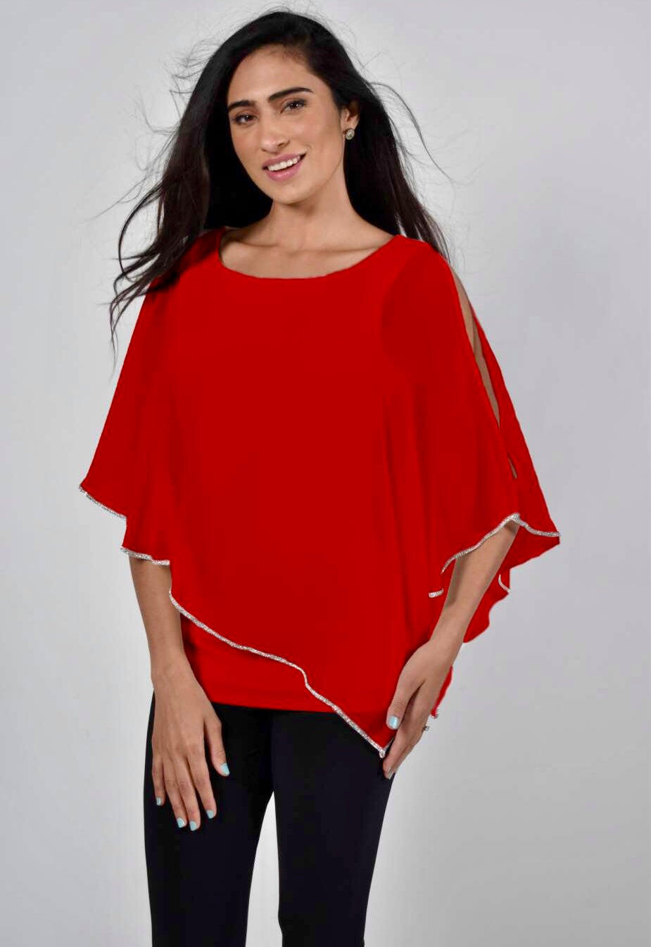 Diamante Trim Overlay Top