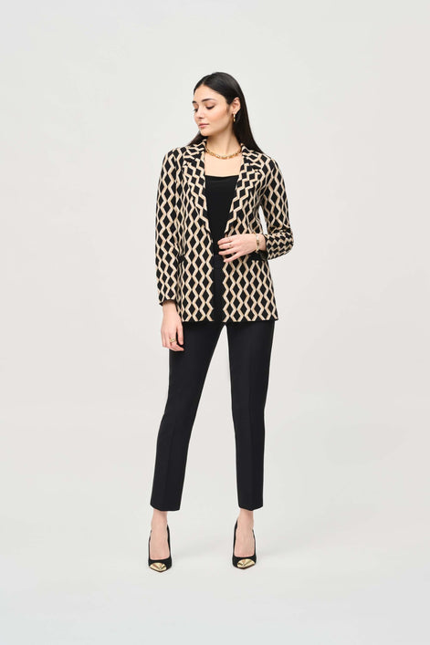 Brushed Jacquard Geometric Blazer