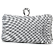 Crystal Clutch with Jeweled Ring Handle - 762
