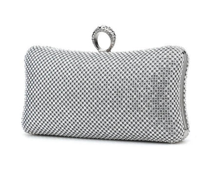 Crystal Clutch with Jeweled Ring Handle - SALE