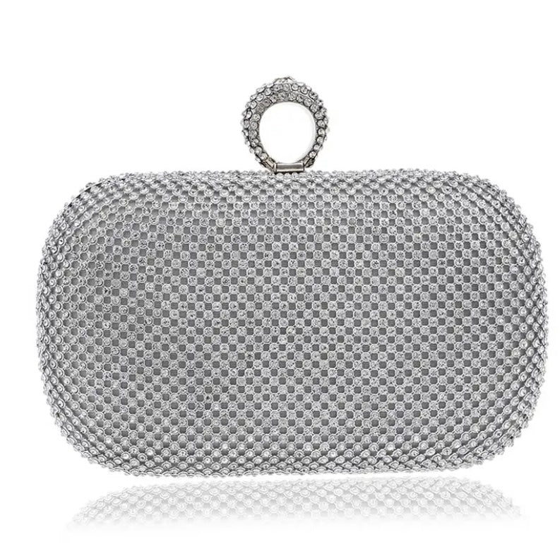 Diamante Clutch Bag with Detachable Chain - 763