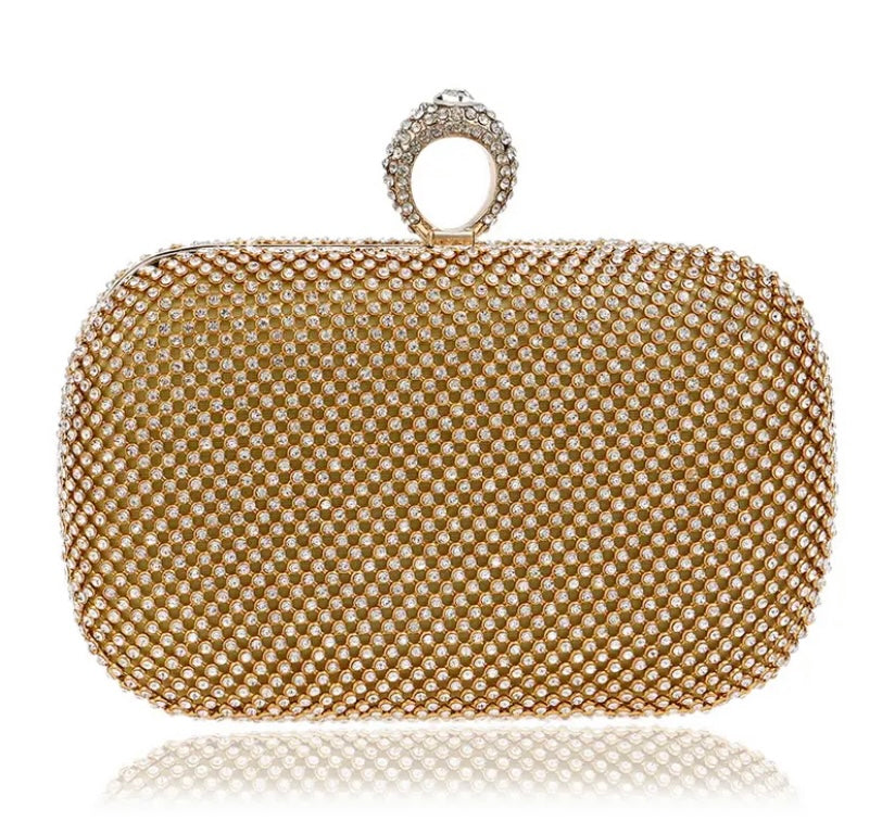 Diamante Clutch Bag with Detachable Chain - 763