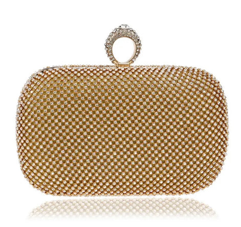 Diamante Clutch Bag with Detachable Chain - SALE
