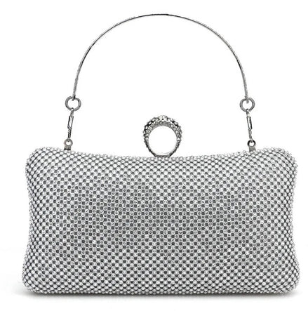 Crystal Clutch with Jeweled Ring Handle - SALE