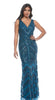 Floor Length Beaded Gown with Fishtail Skirt