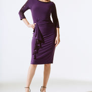 Silky Knit And Sequins Ruffle Sheath Dress 1501