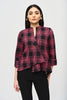 Jacquard Knit Plaid Print Swing Jacket