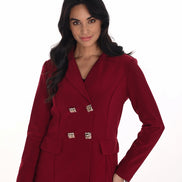 Stretch Knit Collared Merlot Jacket  804