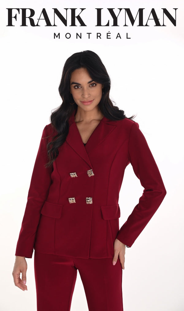 Stretch Knit Collared Merlot Jacket  804