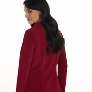 Stretch Knit Collared Merlot Jacket  804