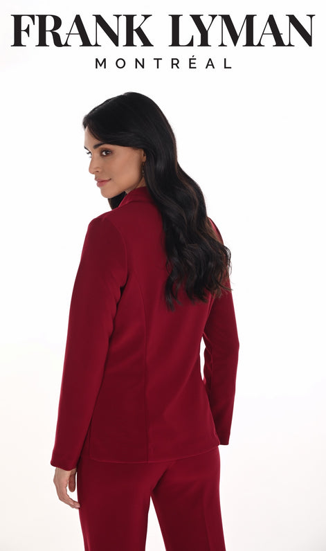 Stretch Knit Collared Merlot Jacket  804