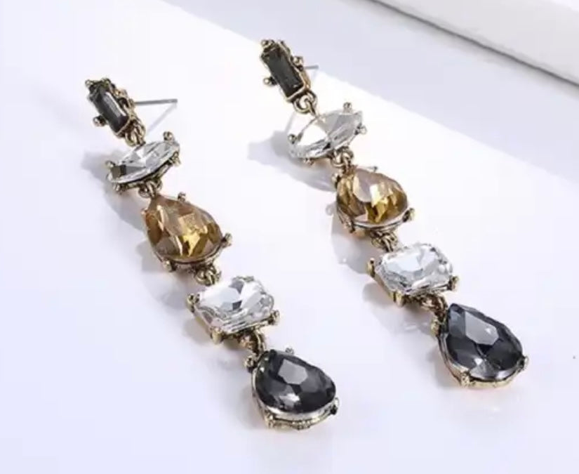 Multi Stone Dangle Earrings - SALE