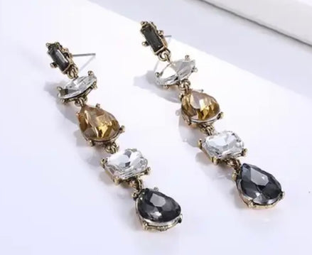 Multi Stone Dangle Earrings - SALE