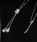 Faux Pearl Drop Necklace with statement Diamante Catch 12