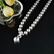 Faux Pearl Necklace with statement Diamante Pendant Clasp 16