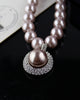 Faux Pearl Choker with Diamante Framed statement Pearl Pendant - SALE