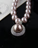 Faux Pearl Choker with Diamante Framed statement Pearl Pendant  13