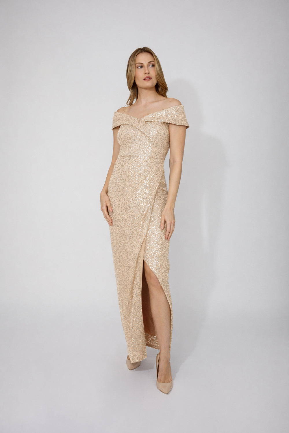 Off-shoulder Maxi Dress 807