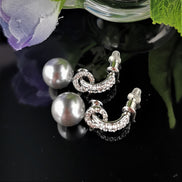 Diamante and Faux Pearl Love Knot Earrings 10