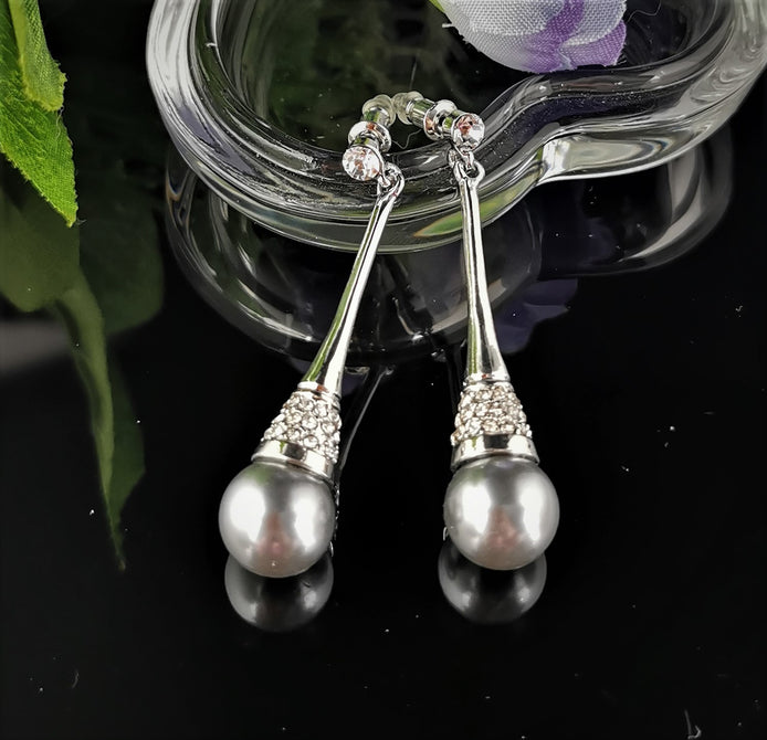 Dragon Tear Faux Pearl Earrings - SALE