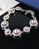 Faux Pearl and Rhinestone Link Bracelet 14