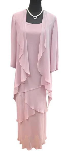 Chiffon Tier Layered Dress with Jacket