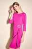 3/4 Sleeved Crepe Dress with Brooch