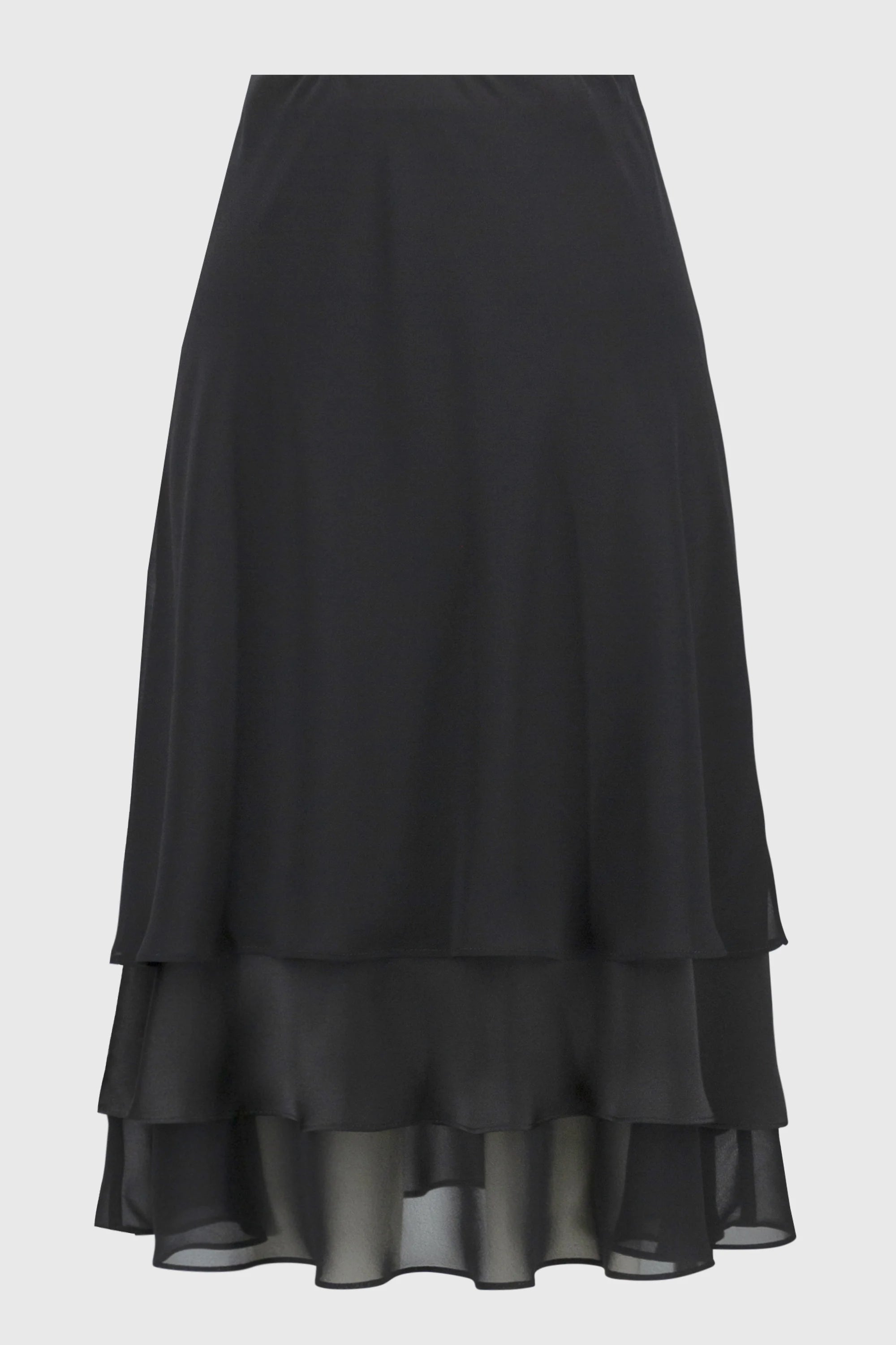 A-Line Chiffon & Satin Ruffle Skirt