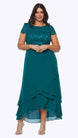 Chiffon Layered Dress with Sequin Lace Bodice 413