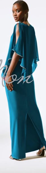 Long Chiffon Cape Gown