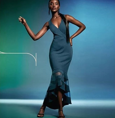 Sleeveless Crepe Mermaid Dress