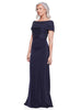 Full Length Gown with Off the Shoulder Overlay