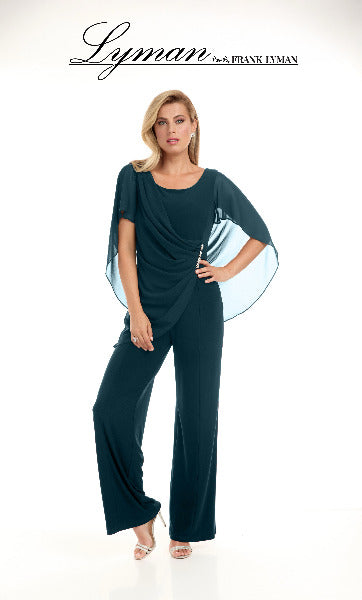 Jumpsuit with Flutter Sleeve and Diamante Detail
